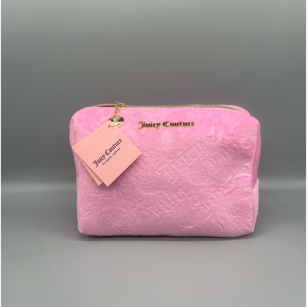 Juicy couture pink velour cosmetics bag
